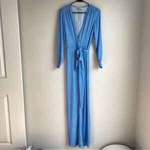 RESA Rosie Polka Dot Crepe Long Sleeve Wrap Jumpsuit Small